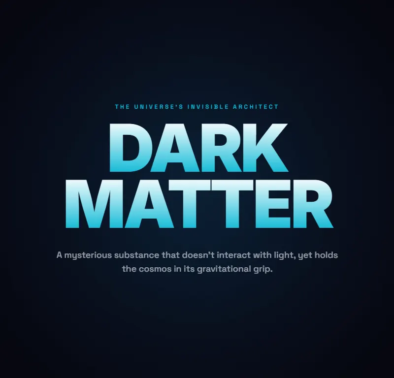 Cinematic design language: "What is dark matter?"