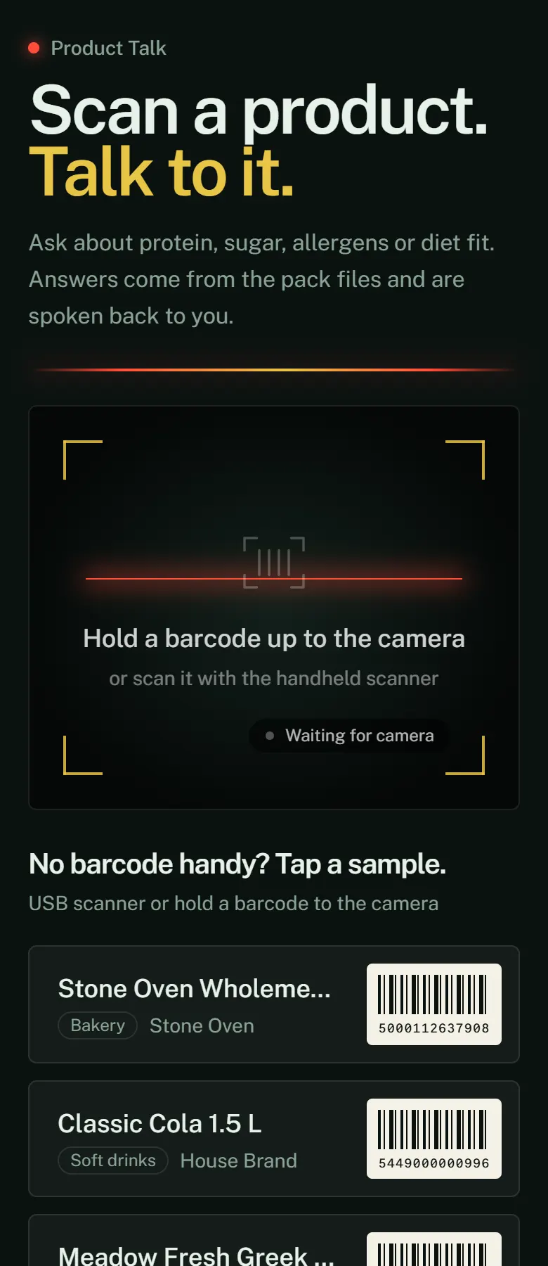 Attract screen at 390 px