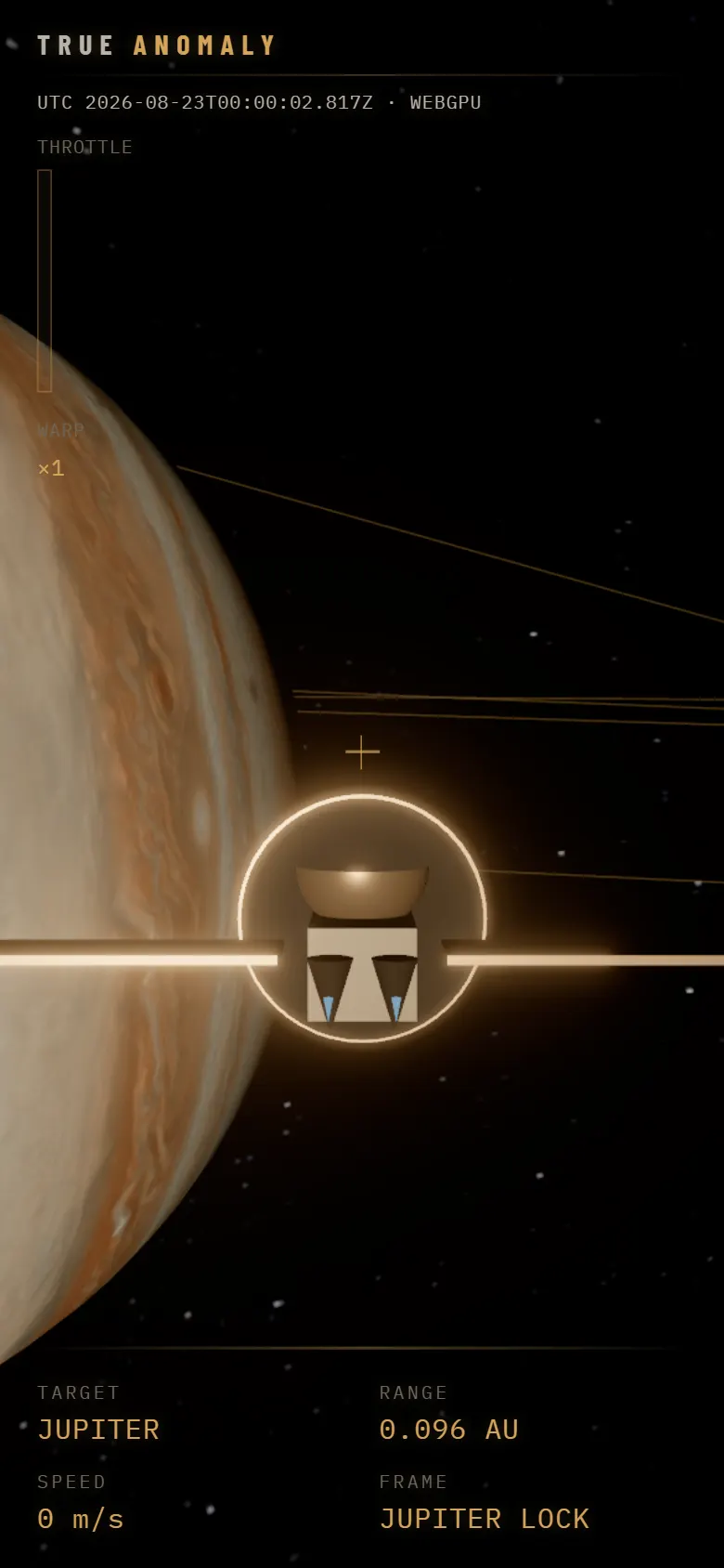 Narrow layout: HUD collapses to a two-column readout